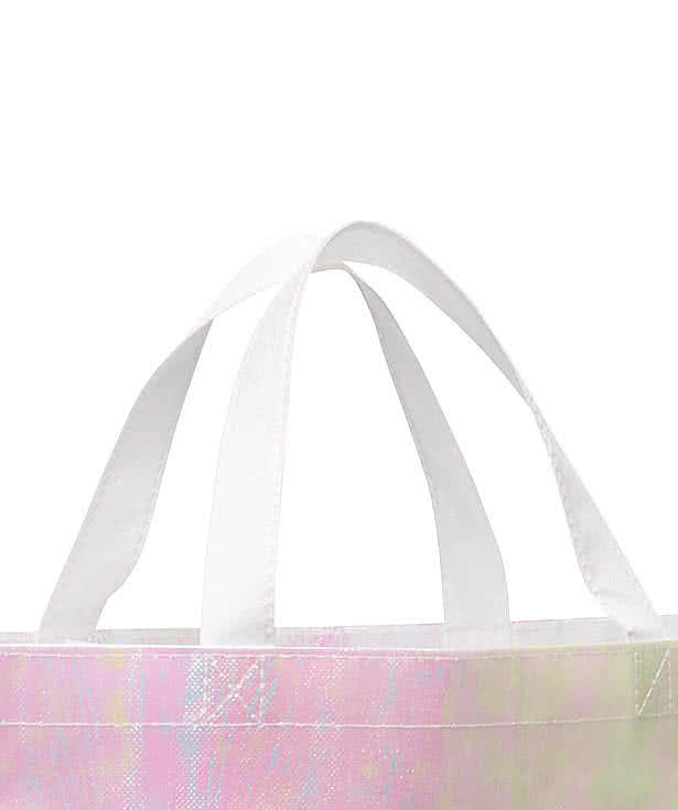 Medium Iridescent Non-Woven Shopper Tote Bag