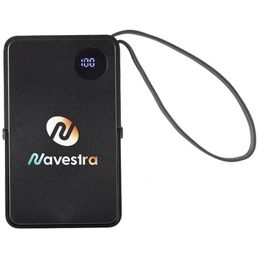 Full Color MagClick 5,000 mAh Portable Wireless Power Bank and Watch Charger in Black