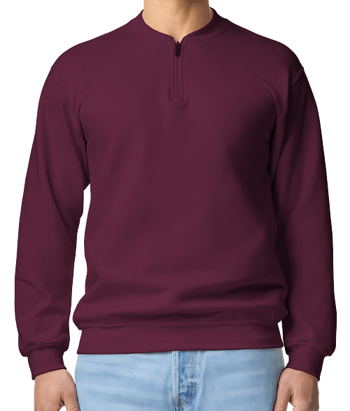 Gildan Softstyle Eco Quarter Zip Sweatshirt in Maroon