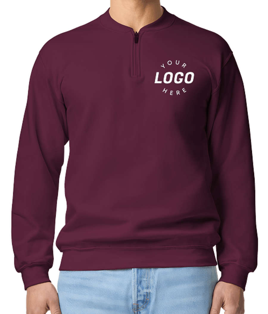 Gildan Softstyle Eco Quarter Zip Sweatshirt in Maroon
