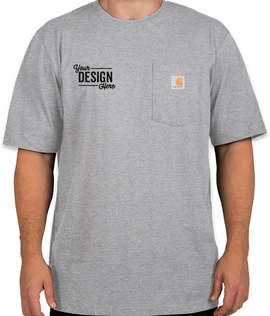 Carhartt Workwear Crewneck Pocket T-shirt - Embroidered - Color: Heather Grey