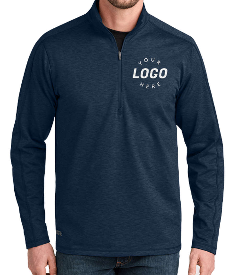 Eddie Bauer Adventurer Recycled Performance Quarter Zip Pullover in River Blue Navy Heather