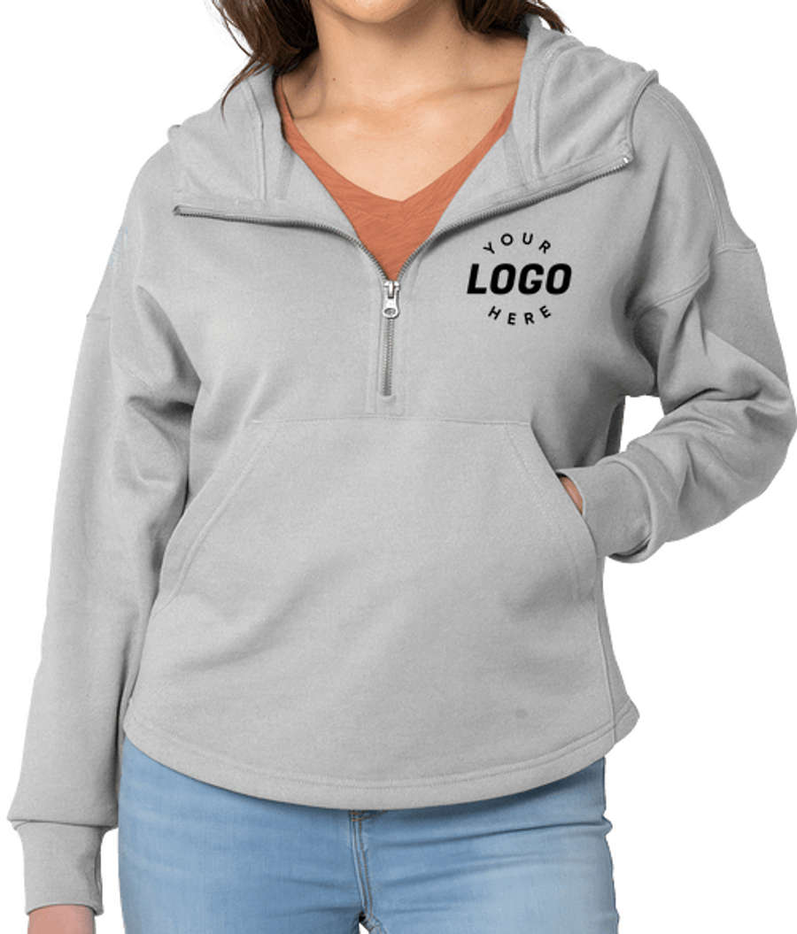 Charles River Women's Willow Quarter Zip Hoodie in Heather Grey