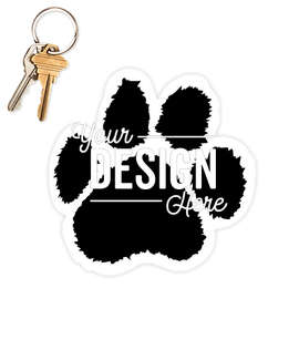 5.5 in. x 5.5 in. Paw Print Car Magnet - Color: Black / White