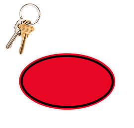 5.75 in. x 3.375 in. Oval Car Magnet w/ contrast trim - Color: Red / Black