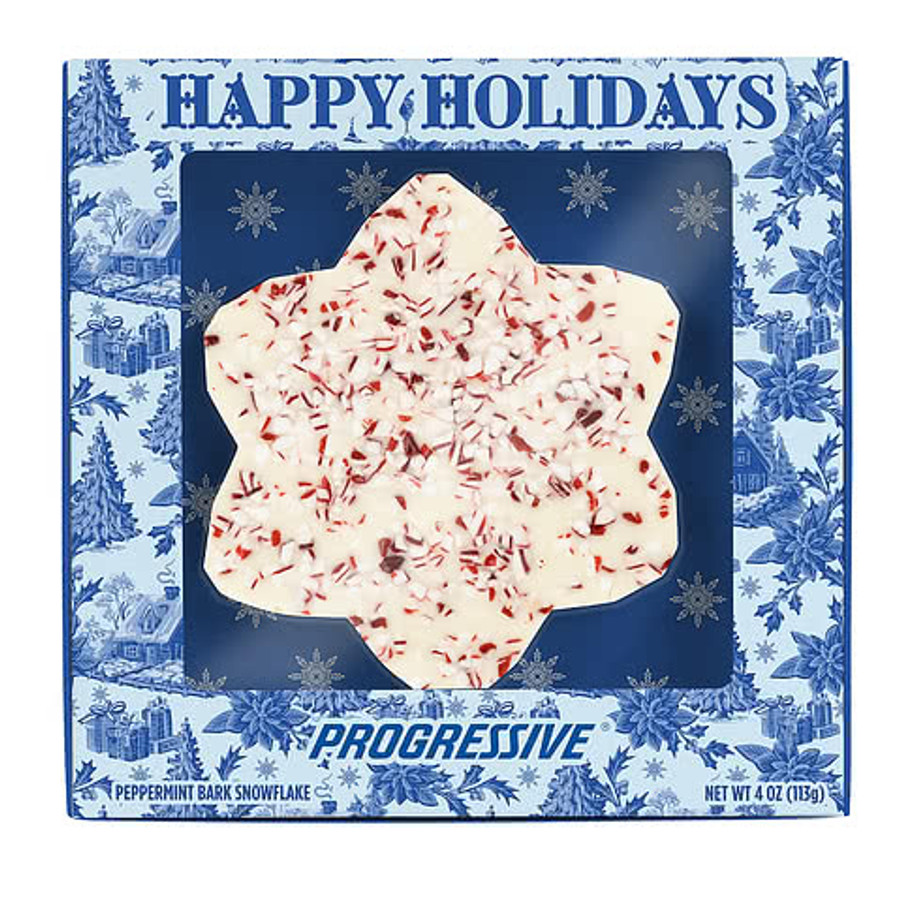4 oz. Peppermint Bark Snowflake in Happy Holidays