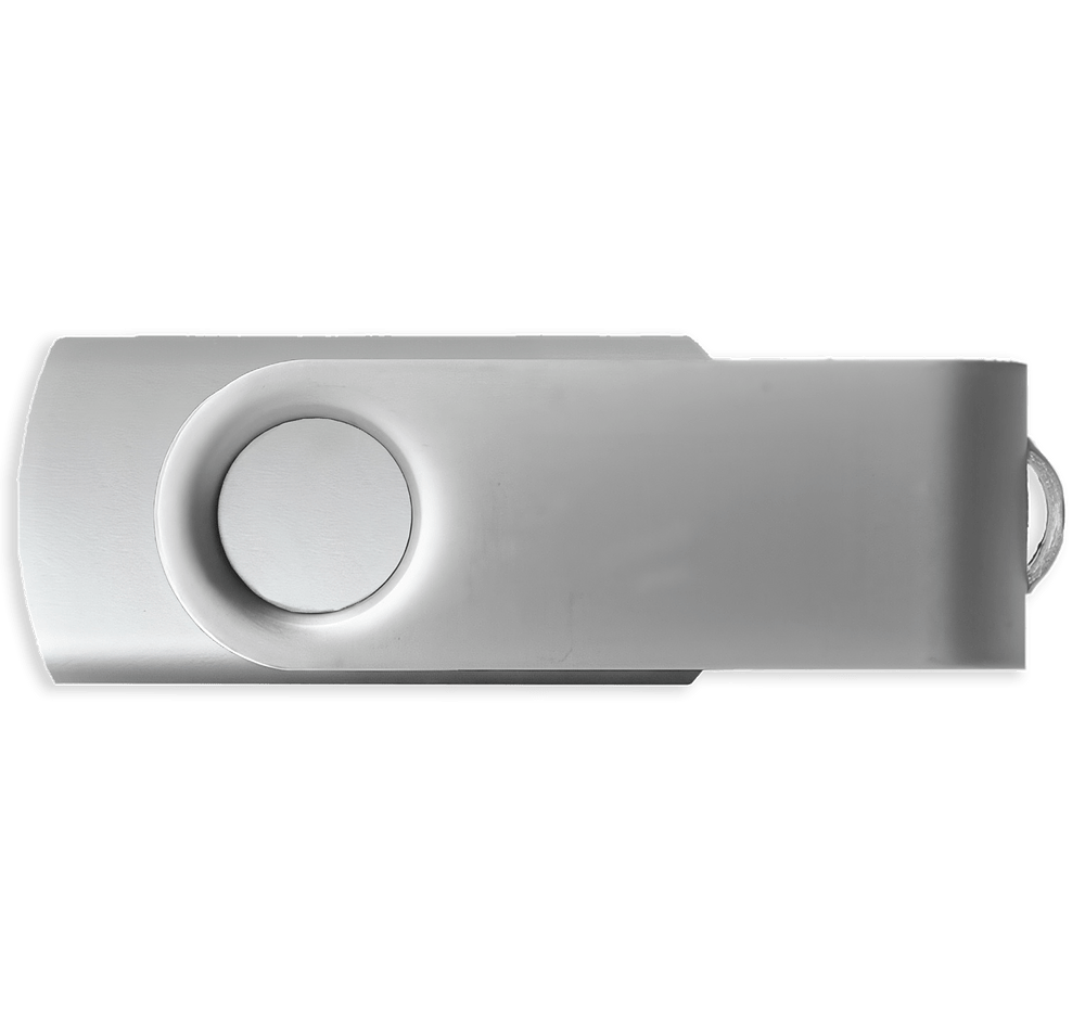 Full Color Silver Swivel USB Flash Drive 32GB-default