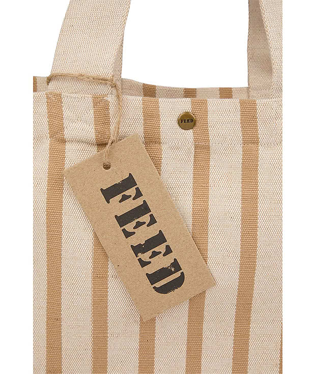 FEED Cotton and Jute Striped Tote Bag