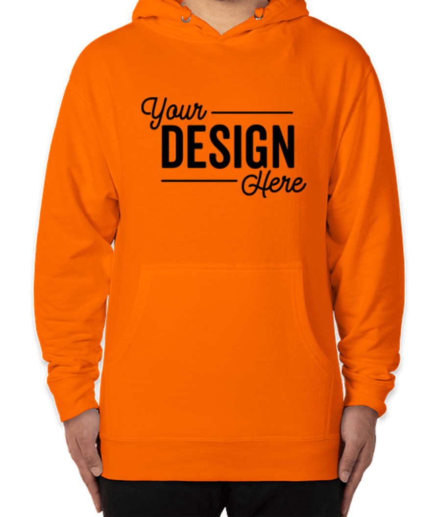 Independent Trading Midweight Pullover Hoodie in Safety Orange