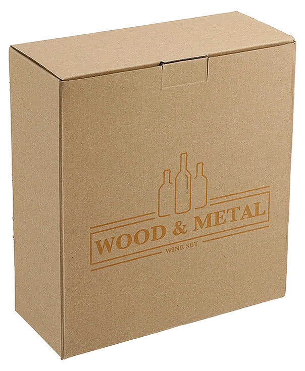 Graze Wood and Metal Wine Set
