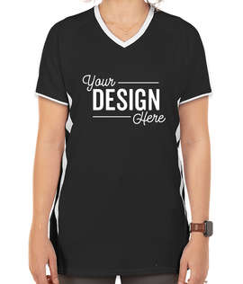 Augusta Women's Cutter+ UPF 50 V-Neck Jersey - Color: Black / White
