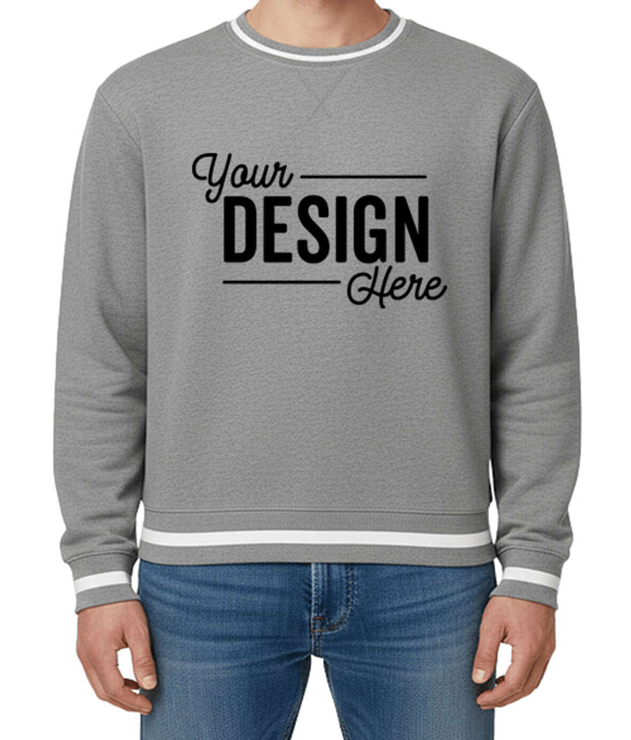Holloway Heritage Prep French Terry Crewneck Sweatshirt in Athletic Heather / Vanilla