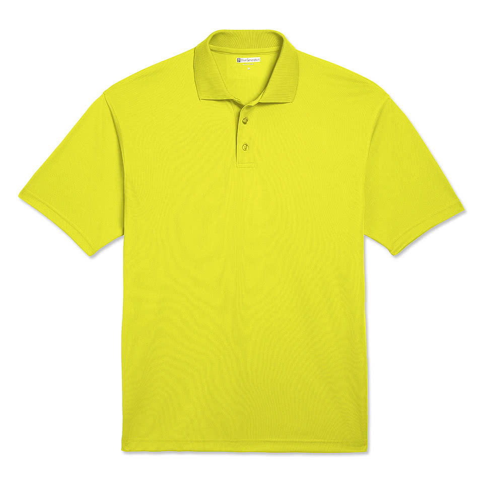 Blue Generation Hi-Visibility Performance Pique Polo - Embroidered