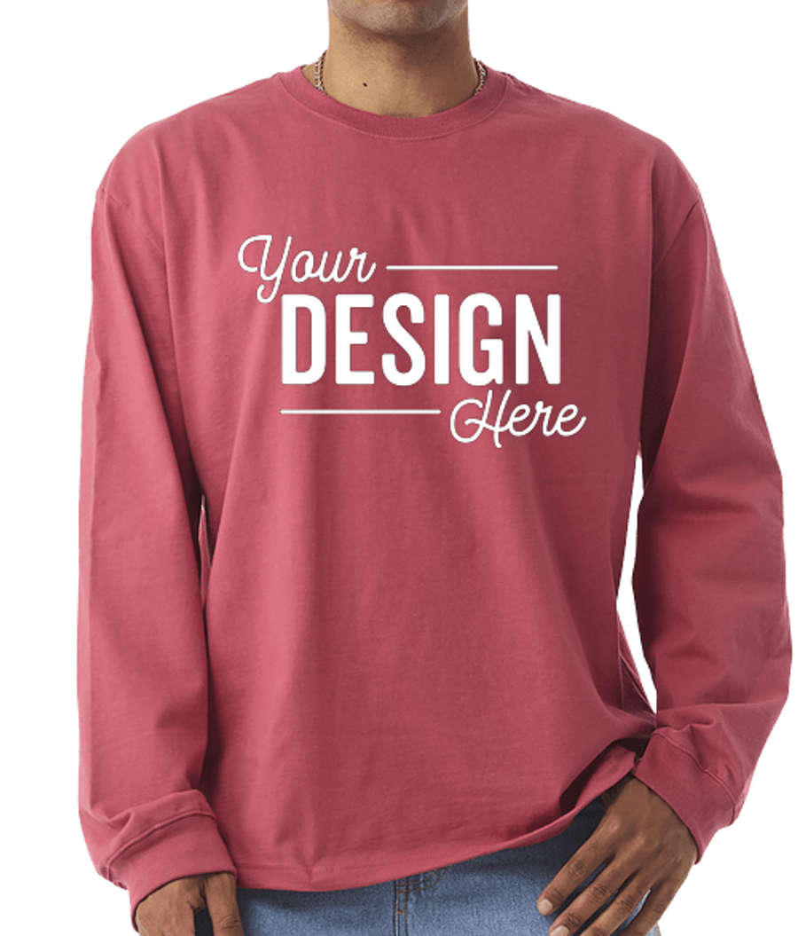 Bella + Canvas Heavyweight Long Sleeve T-shirt in Vintage Red