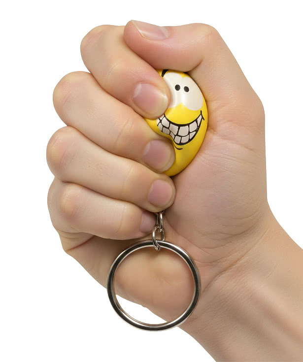 Happy Face Stress Reliever Keychain