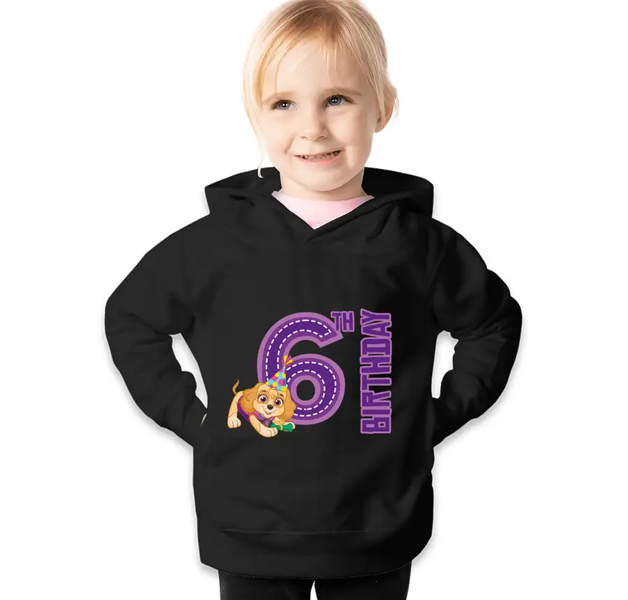 Paw Patrol - Birthday Skye - 6th Birthday - Rabbit Skins Toddler Pullover Hoodie