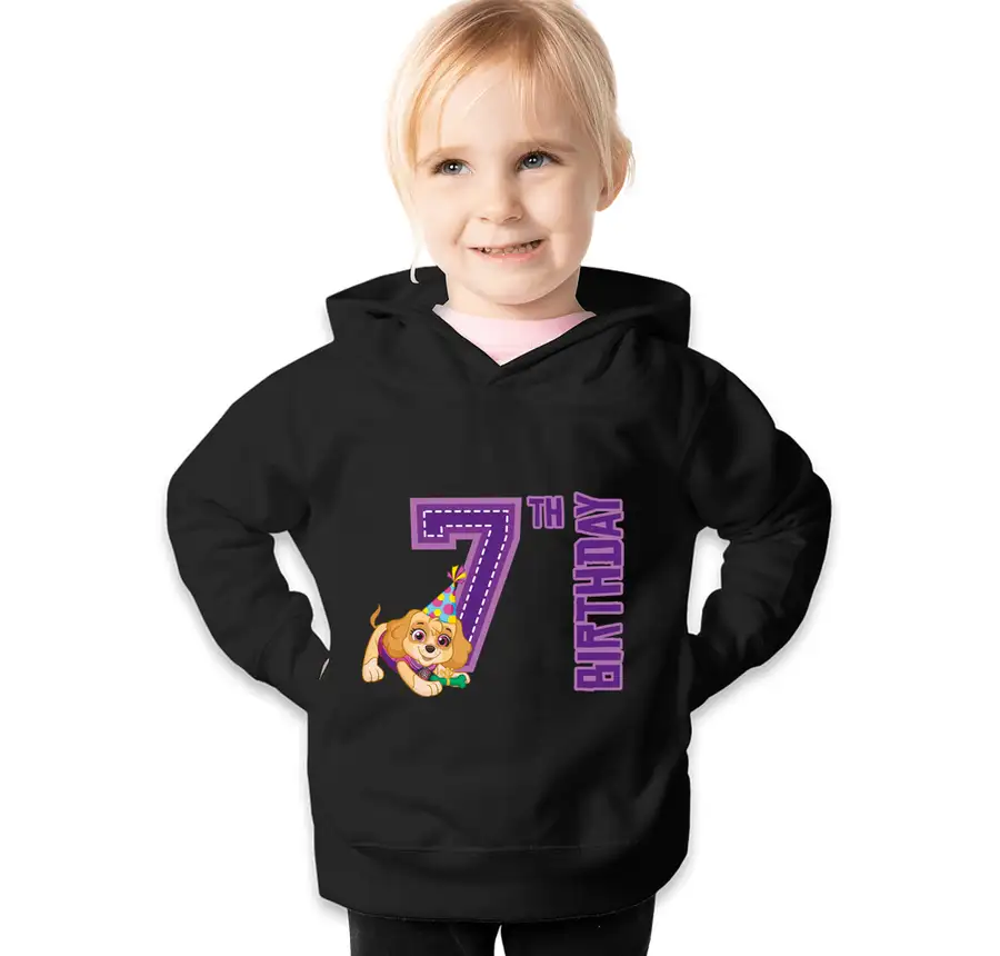 Paw Patrol - Birthday Skye - 7th Birthday - Rabbit Skins Toddler Pullover Hoodie