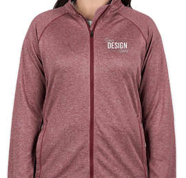Devon & Jones Women's Heather Performance Full Zip - Color: Burgundy Heather