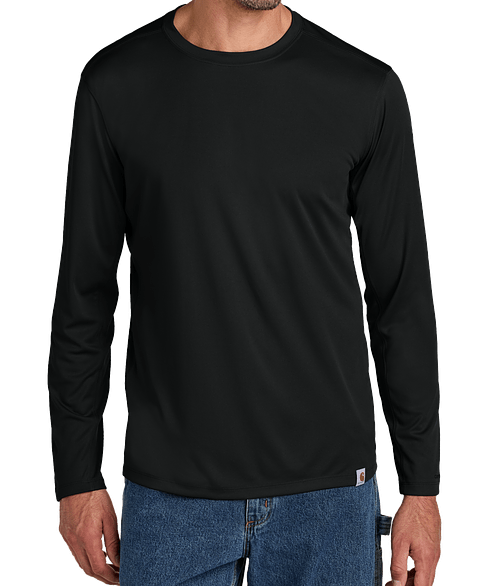 Carhartt Force Sun Defender UPF 50+ Long Sleeve Performance Shirt in Black