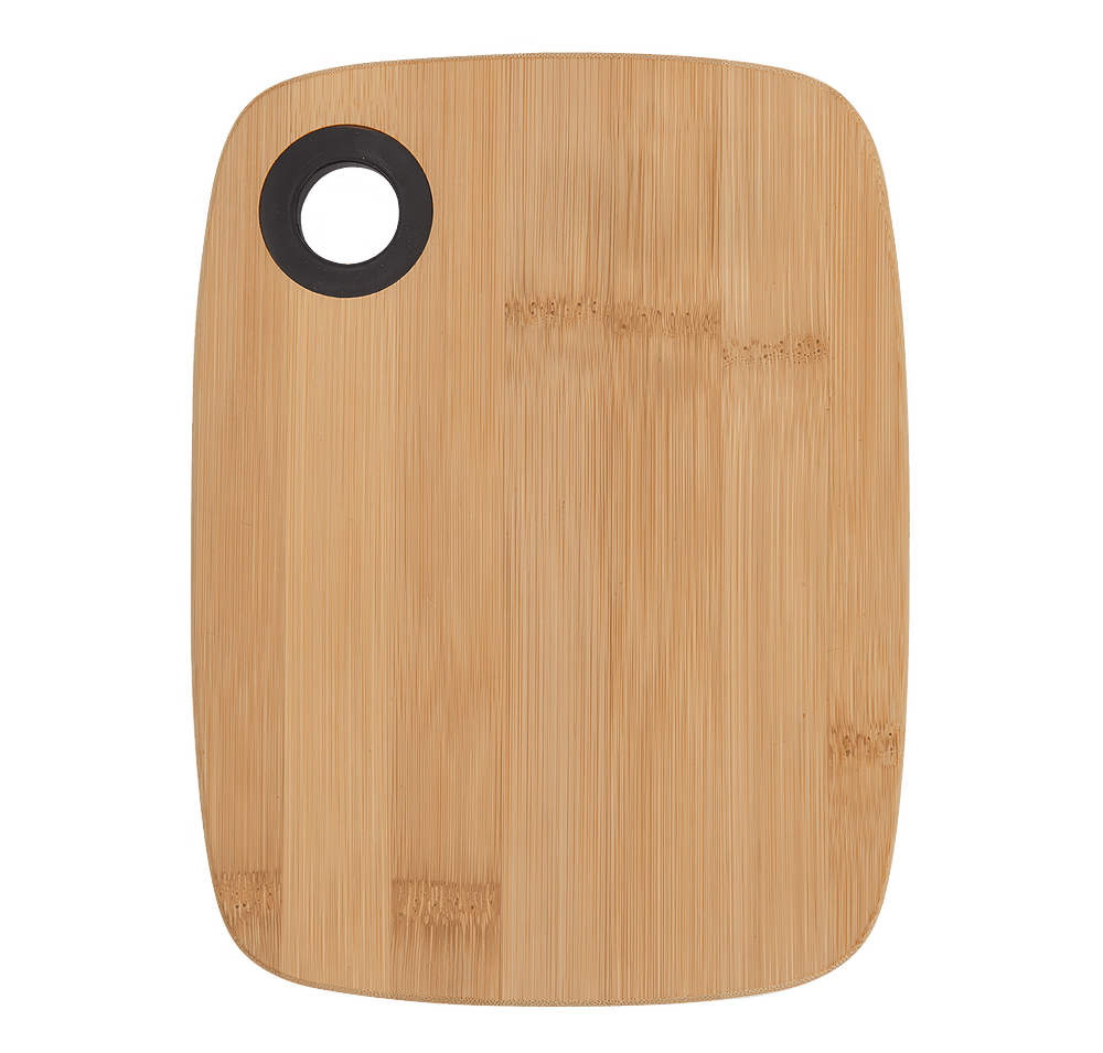 Laser Engraved Small Bamboo Cutting Board with Silicone Ring-default