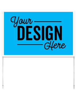 Full Color 22" x 14" Poster Yard Sign with Metal Frame - Color: Columbia Blue