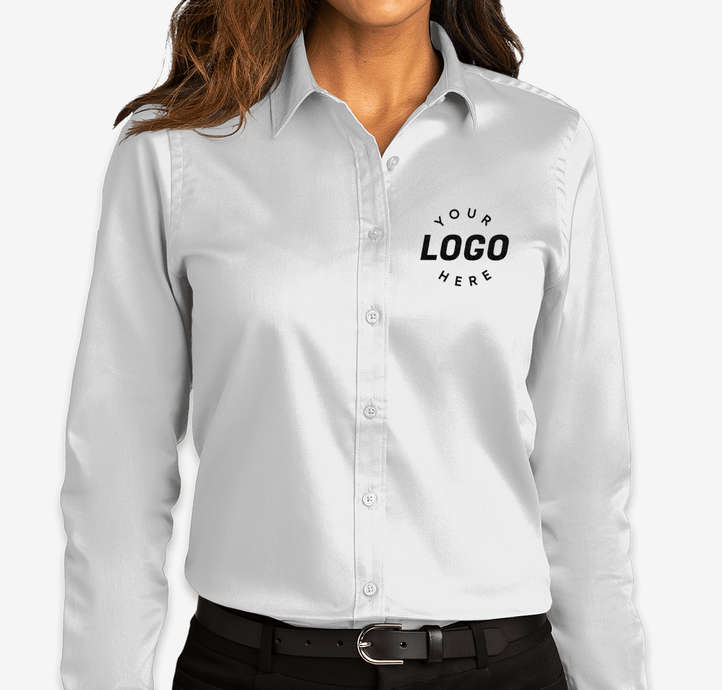 Port Authority LW808 Women's Long Sleeve SuperPro React Twill Shirt - White XS Port Authority LW808 Women's Long Sleeve SuperPro React Twill Shirt - White XS