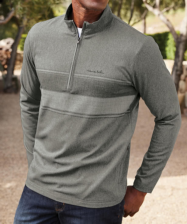 TravisMathew Balboa Chest Stripe Quarter Zip Pullover