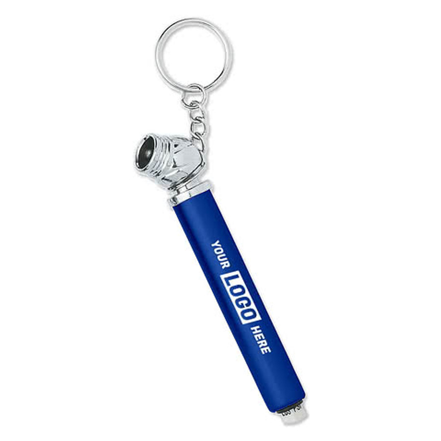 Mini Tire Gauge Keychain in Metallic Silver