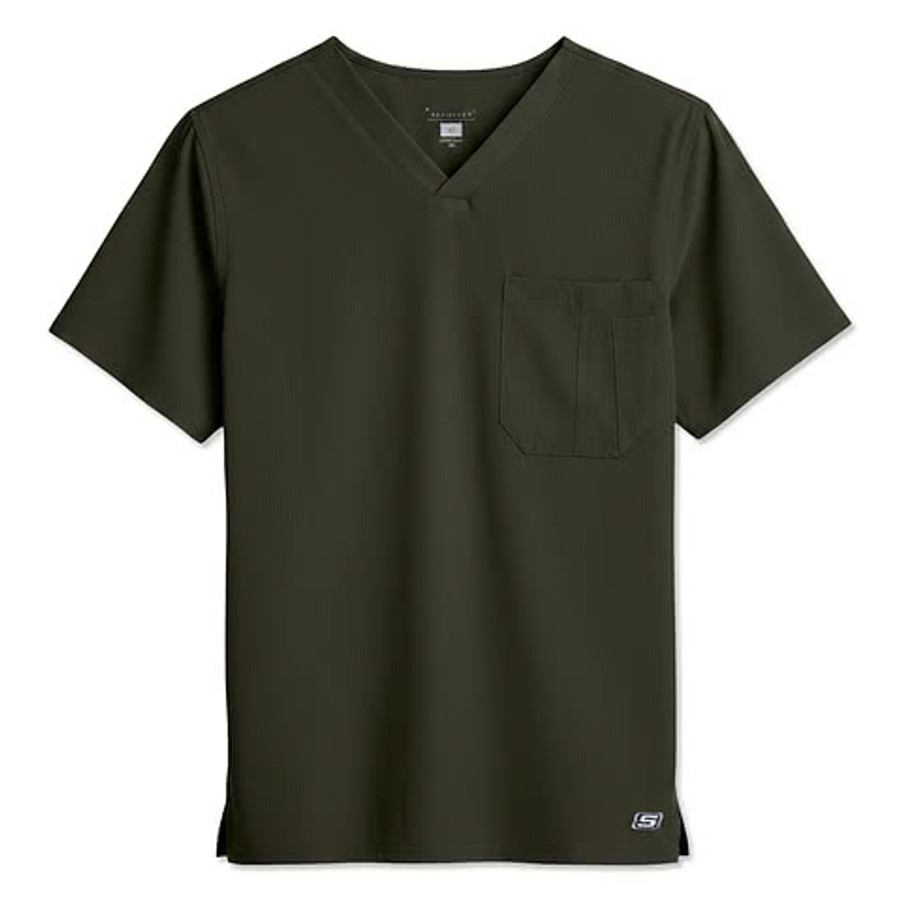 Skechers by Barco Structure Recycled V-Neck Scrub Top in Navy