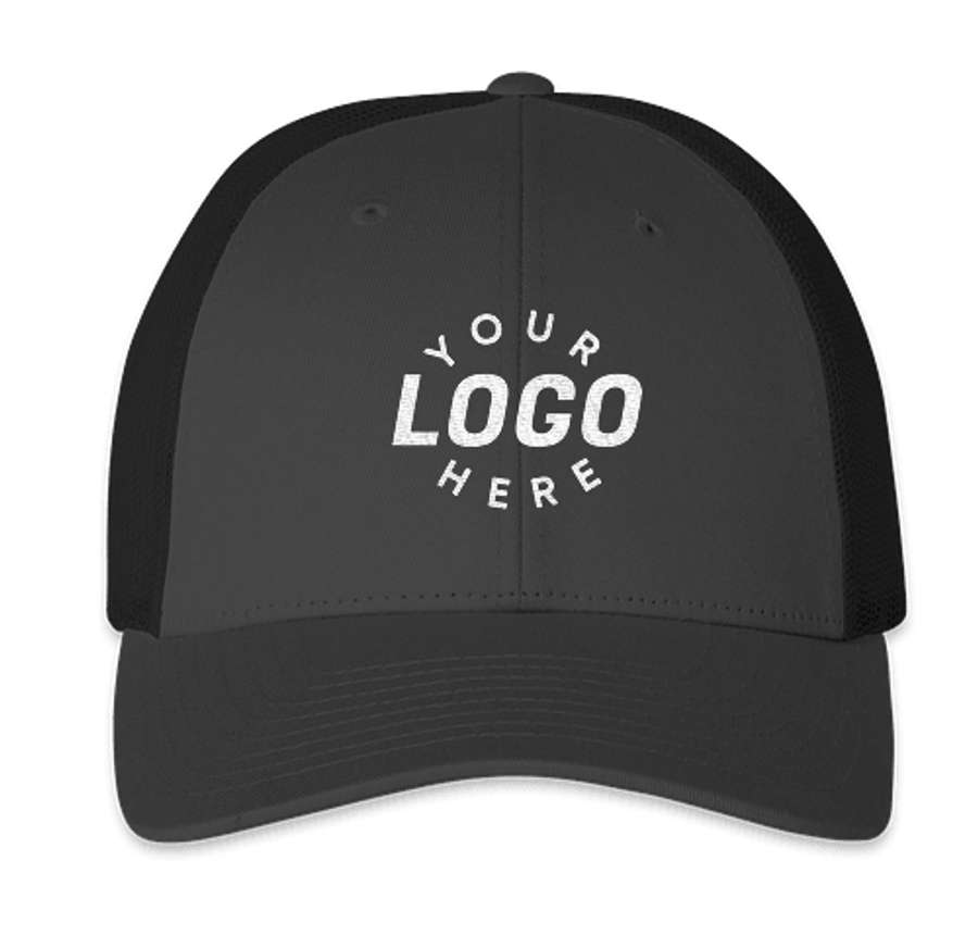 Richardson Stretch Fit Trucker Hat in Charcoal / Black