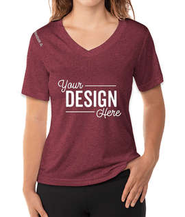 Reebok Women's Heather V-Neck Performance Shirt - Color: Maroon Heather