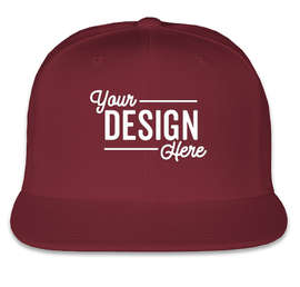 Yupoong Flat Bill Snapback Hat - Color: Maroon
