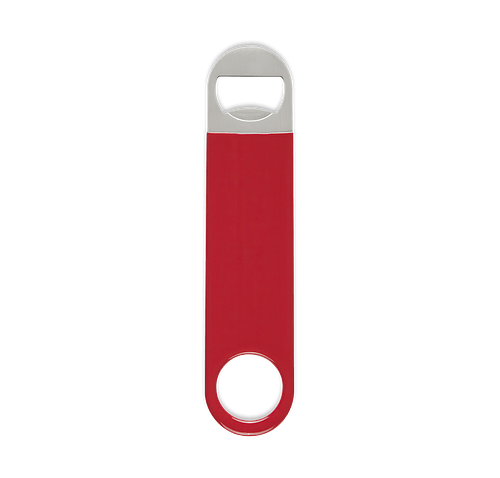 Vinyl Coated Stainless Steel Bottle Opener in Red