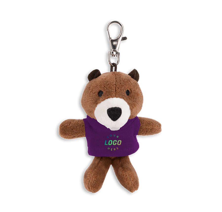 Full Color Wild Bunch 4" Beaver Plush Animal Keychain in Purple