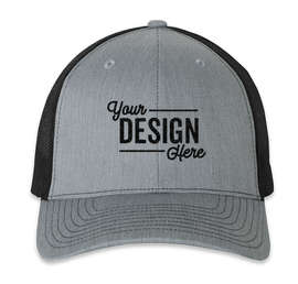 Richardson Snapback Trucker Hat - Color: Heather Grey / Black
