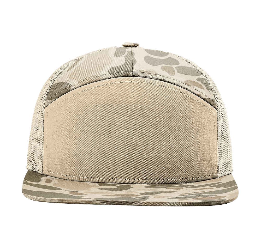 Richardson Camo 7-Panel Snapback Trucker Hat-default