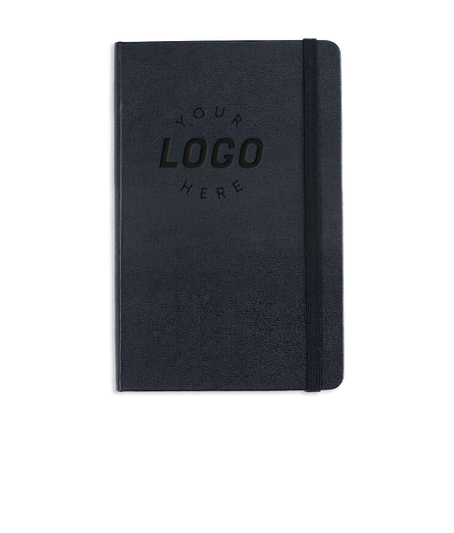 Moleskine Debossed Medium Hard Cover Ruled Notebook in Black