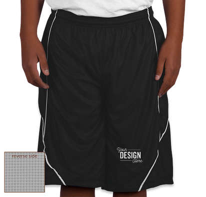 Sport-Tek Youth Micro-Mesh Reversible Contrast Shorts - Black / White