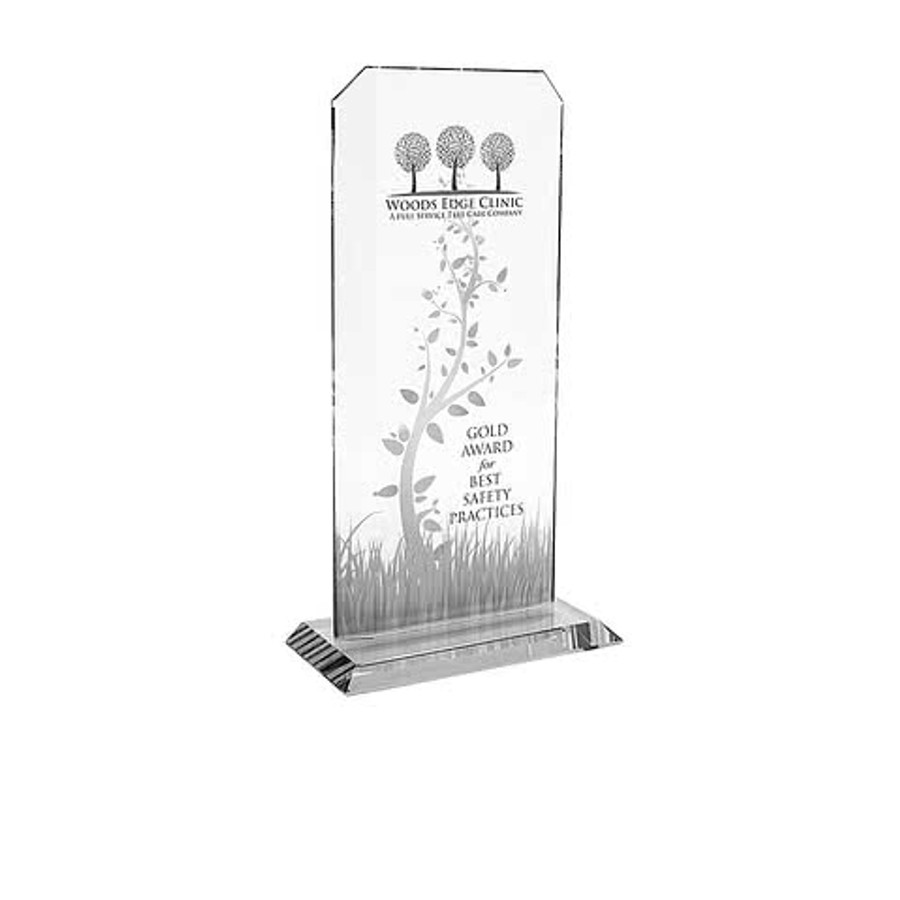 Laser Engraved Large Starfire Echo Award in Clear