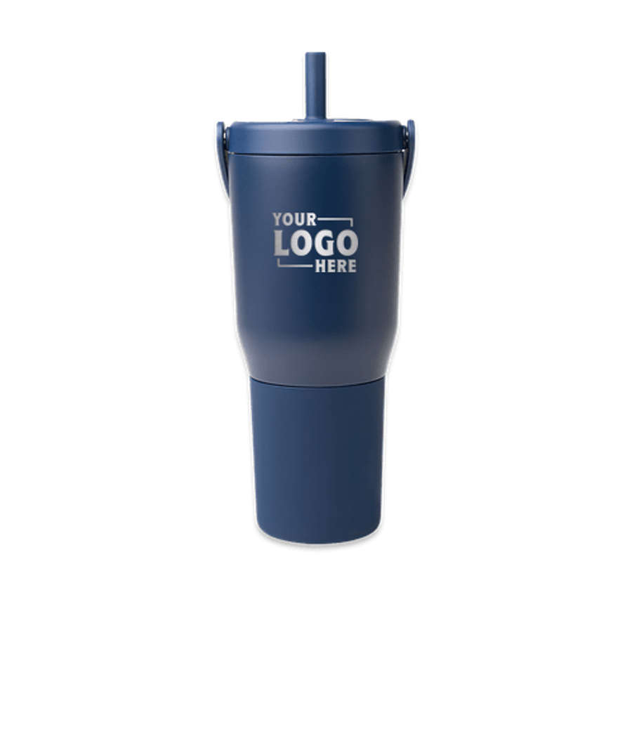 BruMate Laser Engraved 25 oz. Resa Stainless Steel Tumbler with Straw in Matte Navy