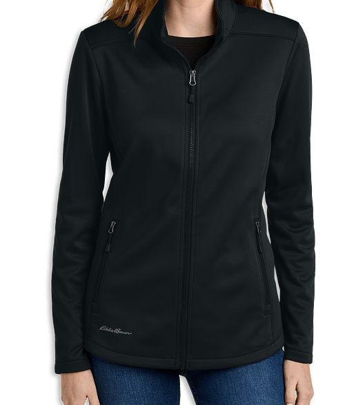 Eddie Bauer Women's Smooth Mid Layer Full Zip Fleece Jacket in Black