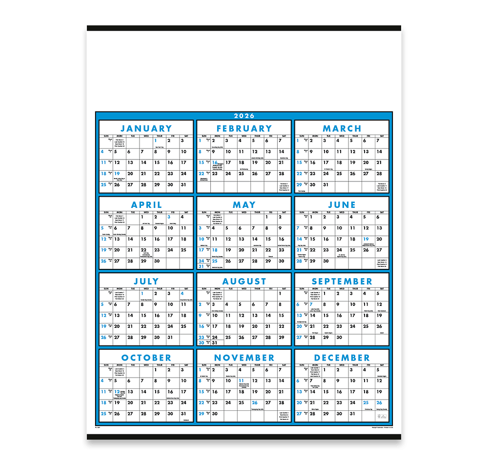 Span-A-Year Non-Laminated Poster Calendar-default
