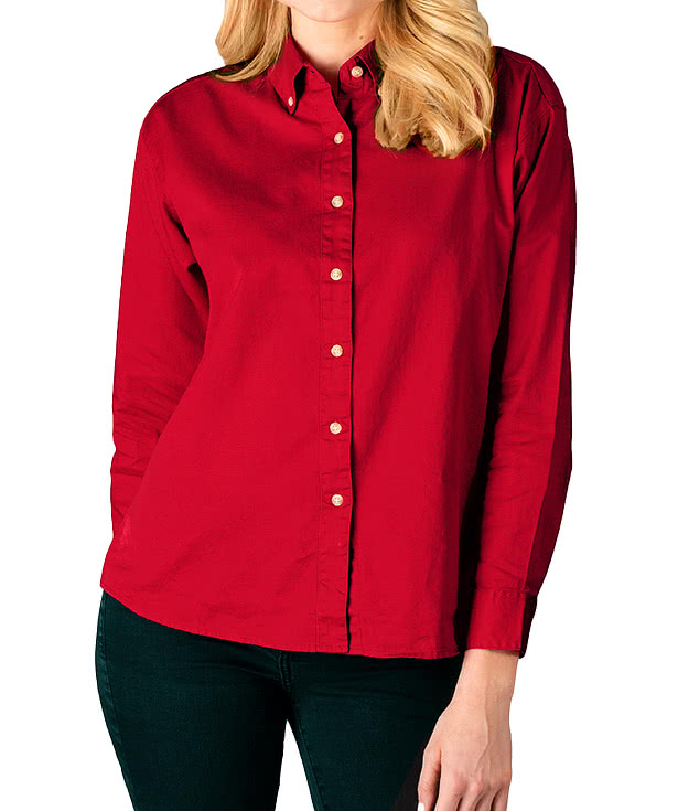 Blue Generation Women's Colorfast Twill Long Sleeve Dress Shirt