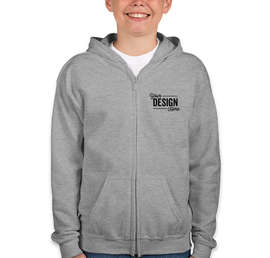 Canada - Gildan Youth Midweight Zip Hoodie - Color: Sports Grey