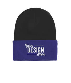 Port & Company Cuff Beanie - Color: Black / Athletic Royal