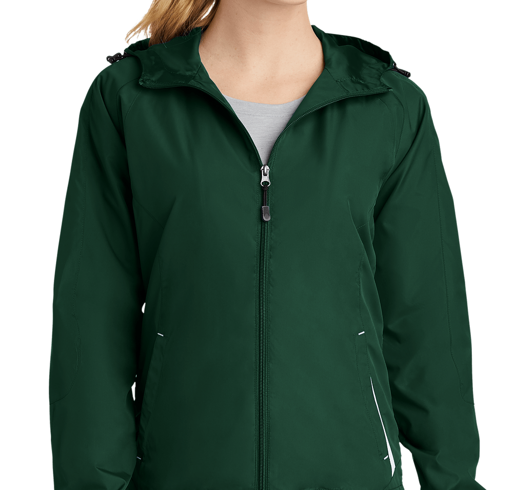 Sport-Tek Women's Full Zip Hooded Windbreaker Jacket-default