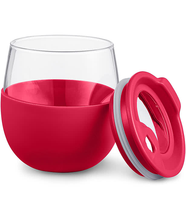 18.6 oz Orb Glass Tumbler with Silicone Grip