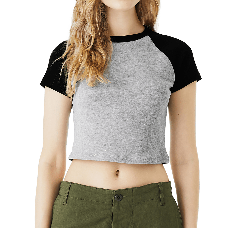 Bella + Canvas Women's Micro Rib Raglan Cropped T-shirt-default