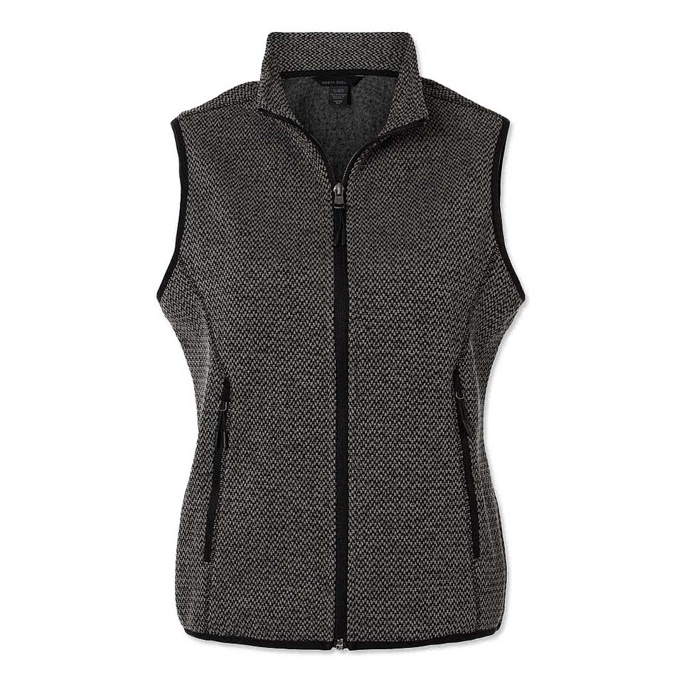 Custom North End Women's Jasper Jacquard Recycled Fleece Vest