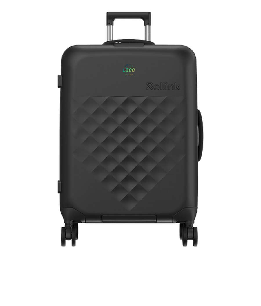 Rollink Flex 360 Checked Wheeled Suitcase in Black